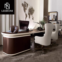 Contreplaqué personnalisé bois massif microfibre cuir en L mobilier de bureau bureau en bois bureau moderne luxe