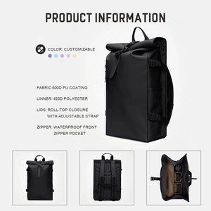 Sac à dos imperméable de grande capacité pour ordinateur portable avec fermeture éclair, idéal pour les trajets quotidiens et les voyages par <span class=keywords><strong>temps</strong></span> pluvieux - Product Image 5