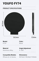 Penyangga Ponsel Aluminium Alloy Magnetik Putar 360 Derajat untuk iPhone dengan Desain Cincin Desktop Portabel