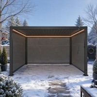 Paravent rétractable semi-transparent en aluminium thermolaqué pour terrasse extérieure, pergola, barrière anti-vent pour l'intimité
