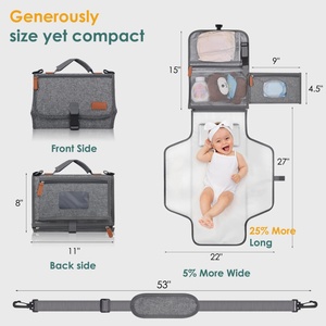 Station de change pliable et détachable, grand tapis de change imperméable pour bébé, matelas de change portable pour nouveau-né, tapis de change de voyage - Product Image 2