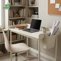 Bureau d'écriture écologique avec cadre crème pour bureau à domicile, chambre à coucher, avec bord surélevé, bureau d'ordinateur, style minimaliste, OEM ODM