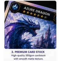 Cartes à collectionner holographiques d'anime personnalisées OEM/ODM - Cartes de jeu à collectionner, taille personnalisée, matériau papier, emballage avec logo personnalisé
