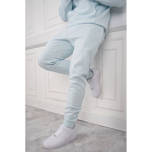 100% coton 380GSM poids lourd blanc français éponge pantalons de survêtement et ensemble de sweat à capuche personnalisé polaire ensemble luxe personnalisé survêtement à capuche - Product Image 5
