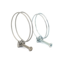 Collier de serrage à ressort double fil en acier inoxydable galvanisé sur mesure, métrique/pouce, vente chaude