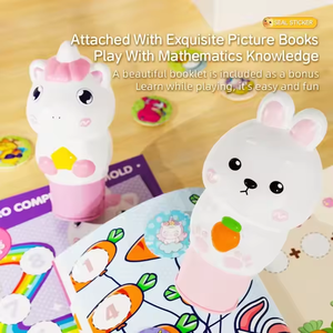 <span class=keywords><strong>Libro</strong></span> de pegatinas de dibujos animados de plástico personalizado, resistente al agua para juguete de sello mágico, sin rastro, sello a prueba de decoloración, recompensa de juguete para niños <span class=keywords><strong>y</strong></span> niñas - Product Image 4