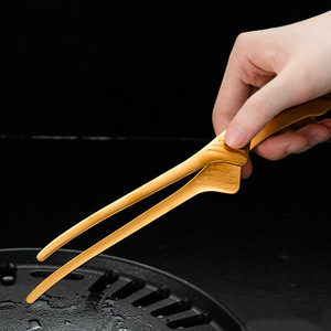 304 Stainless Steel Korean <b>Style</b> Pointed-to-Round-<b>Head</b> BBQ Tongs, Food Tongs, Hot Pot Tongs, Barbecue Tongs, Bread Tongs, - Product Image 4