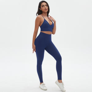 Débardeur de sport côtelé sans couture pour femme, dos nu, haute qualité, personnalisable, pour la course et la gym, maintien élevé - Product Image 4