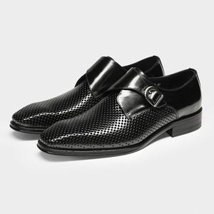 Luxurious Fashionable Men's Embroidered Pointed Toe Breathable Formal <b>Shoes</b> Comfortable Design Adjustable Buckles-wedding <b>Shoes</b> - Product Image 1
