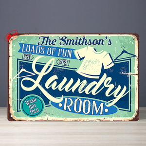 <span class=keywords><strong>Plaque</strong></span> murale vintage en métal pour buanderie, décoration personnalisée en tôle, <span class=keywords><strong>plaque</strong></span> métallique '<span class=keywords><strong>Laundry</strong></span> Co' - Product Image 5