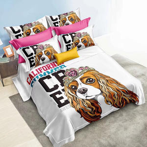 Tier druck Bett bezug für Kinder Bettlaken Cartoon 3D Custom Black <span class=keywords><strong>Dog</strong></span> Bettlaken Mikro faser Bettwäsche-Sets - Product Image 6