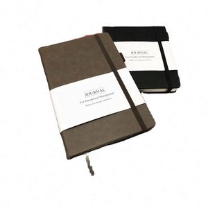 Carnet en cuir A5 avec couverture rigide et bande élastique, logo personnalisé - Product Image 3