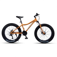Vélo de montagne à pneus épais pour homme et femme, 24/26 pouces, roues en alliage d'aluminium, suspension avant, cadre en acier au carbone, 7 vitesses