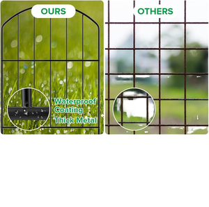 Valla de jardín de 24 "H, 25 paneles, cercado de alambre de Metal cuadrado, barrera de animales, ribete de flores, Patio, valla de decoración al aire libre - Product Image 2