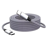 Kabel Data Ekstensi Tipe-C ke Tipe-C Sudut Kanan, Anyaman, Pengisian Cepat PD 60W 6A untuk Ponsel dan Tablet