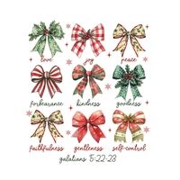 Autocollant de transfert de chaleur de Jésus prêt à appuyer sur un nœud de Noël 30 +, impression de citations chrétiennes DTF transferts Design t Shirt Sticker