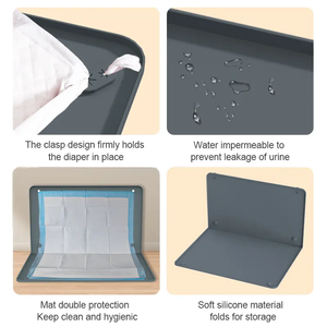 Silicone montato a parete cane Pee Pad supporto vassoio riutilizzabile vasino imbottitura Extra Large wc Pee Pad per animali domestici - Product Image 3