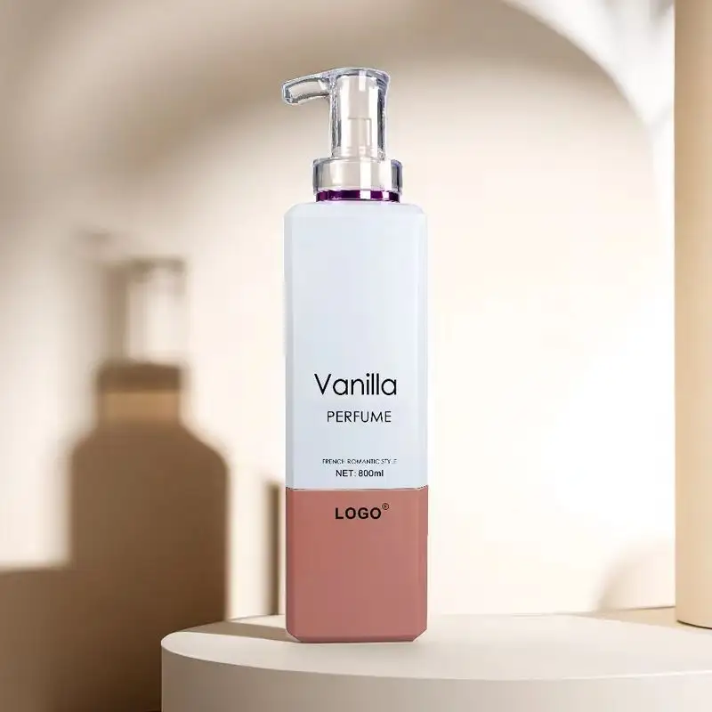 Control de aceite de perfume y champú refrescante rico en extracto de vainilla vegetal hacen que el cabello sea esponjoso