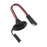 SAE Sidewall kabel konektor ke SAE 2 Pin, kabel ekstensi surya Port samping dengan tutup debu 18AWG SAE