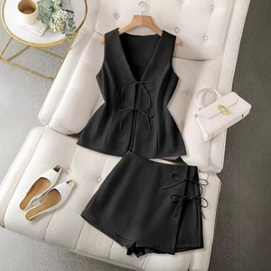 Summer 2025 European Style Women's Casual 3D Set: Vest and Knee-Length Shorts Women Apparel Manufacturer - Product Image 3