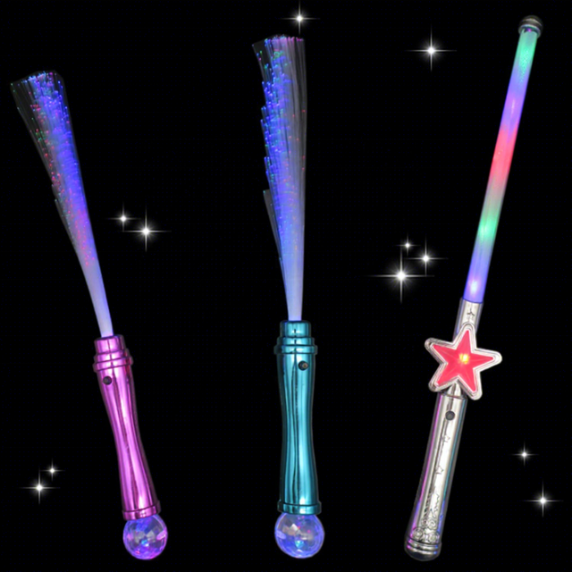 Light Flashing Led Fiber Optic Wand Magic Glow Lamp Happy Birthday Light Props Unicorn Flashing Led Fiber Optic Wand