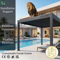 Pergola moderne de luxe en aluminium pour extérieur à prix spécial avec toit à lames orientables imperméable, pergola en aluminium CNC, gazebo et pavillon à lames orientables