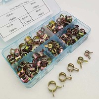 Ensemble de 60 colliers de serrage à ressort en acier, zinc, tailles 6-10 mm, colliers de serrage pour tuyaux de carburant, d'eau, de voiture, de camion, kit de clips de fixation