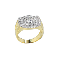 Bijoux en gros Nouveau Simple Dainty 925 Argent Plaqué Platine Diamant Bague Deux Tons Pour Hommes
