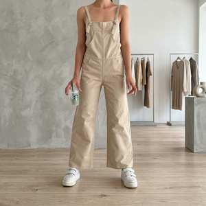 Denim Gardener Casual Breathable Button Canvas <b>Overalls</b>-BEIGE - Product Image 2