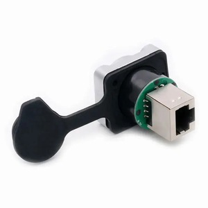Instalación de <span class=keywords><strong>cable</strong></span> de chasis Conector industrial RJ45 a prueba de agua, red a través de conector Ethernet CAT5E, IP65 90 ° 180 ° - Product Image 2