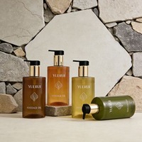 YUERUI NOUVEAU Flacon vide en PET de 250 ml (8 oz) à motif à pois pour huile capillaire, emballage pour huile nettoyante visage, bouteilles pour huile de massage corporel et soins de la peau