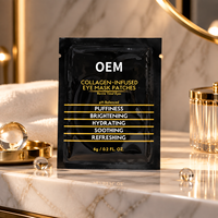 Masque pour les yeux au collagène hydrolysé 24K avec acide hyaluronique, patchs de gel apaisants et rafraîchissants pour les yeux, marque privée OEM