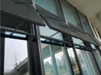 Fenêtres de toit électriques à évacuation et ventilation automatiques, en verre trempé, avec cadre en alliage d'aluminium personnalisé, résistantes au feu