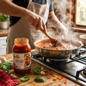 Base de tomates naturelles mûres sélectionnées, infusée au basilic frais, matière première naturelle de tomates mûres pour sauce à pâtes - Product Image 1