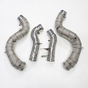 Compatible with Original Factory 304 Exhaust Downpipe with Unique Golden Fish Scale Welding for Mercedes-Benz AMG GLE63 - Product Image 1