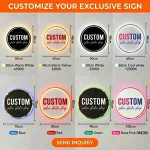Panneau de signalisation néon circulaire en acrylique premium, logo doré effet miroir, plaque transparente rétroéclairée par LED pour l'image de marque des bureaux immobiliers et des propriétés - Product Image 4