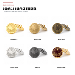Boutons en alliage de zinc écologiques pour vêtements, attaches décoratives personnalisables pour uniformes et vêtements d'extérieur - Product Image 5