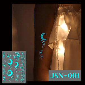 Tatuaje Temporal Luminoso Azul Impermeable al por Mayor, Diseño de Alas de Ciervo y Flores Estilo Ins, para Mujeres y Hombres - Product Image 3