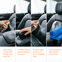 Kit Nettoyant et Revitalisant pour Cuir de Voiture – Emballage Personnalisé Direct Usine – Mousse Pulvérisée Double Action, Tampon et Chiffon pour Rénover les Sièges