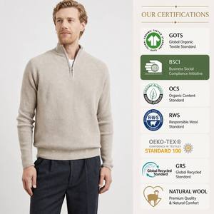 Suéteres <span class=keywords><strong>de</strong></span> punto personalizados para <span class=keywords><strong>hombre</strong></span>, diseño <span class=keywords><strong>de</strong></span> <span class=keywords><strong>cuello</strong></span> alto con cremallera, <span class=keywords><strong>de</strong></span> algodón, a la moda - Product Image 1