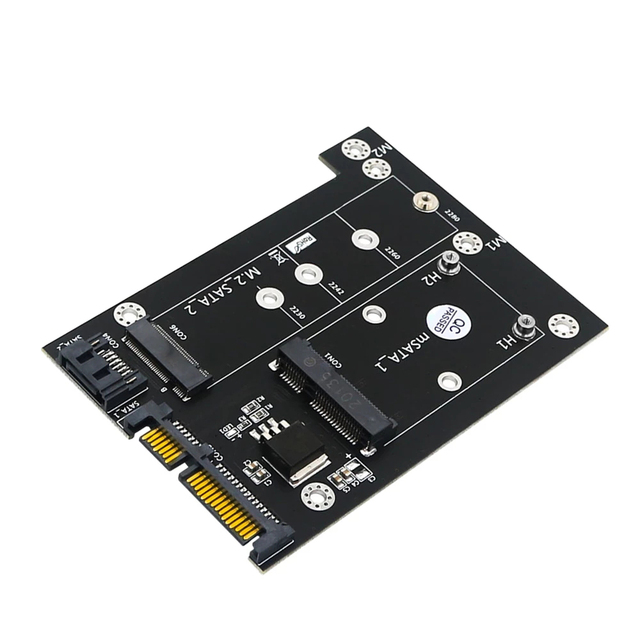 M.2 NGFF Msata to SATA 3.0 2.5 SSD Adapter M2 PCI SSD Converter Riser Card for PC Laptop Add on Card up to 6Gps