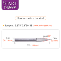 Startnow fond plat gravure Cutter Bits CNC routeur Bit tungstène acier fraise pour Double couleur conseil PVC acrylique