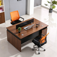 Bureau de direction moderne avec tiroirs, table d'ordinateur en bois pour manager, mobilier de bureau à domicile, poste de travail