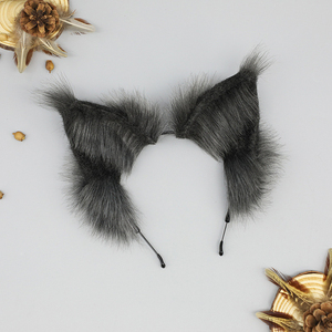 Fascia per capelli fatta a mano con orecchie di <span class=keywords><strong>lince</strong></span>, copricapo in pelliccia di bobcat selvatico per cosplay, feste di Halloween e costumi da animali - Product Image 2
