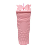 Gobelets à fruits écologiques à double paroi en PS de grande capacité 710 ml avec paille et couvercle pour usage extérieur