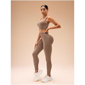 Collants pour femmes Fitness jambe large butin <span class=keywords><strong>taille</strong></span> haute pour dames sport en gros Flare avec poches pantalon de Yoga réflexe doux - Product Image 4