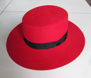 Chapeau classique R121 en 100 % laine, à large bord plat, décontracté, pour fête, unisexe, en laine australienne - Product Image 1