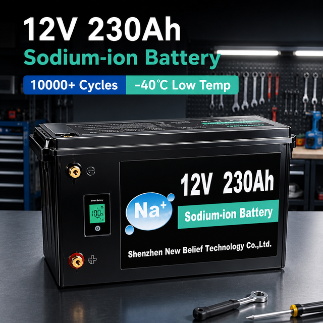 Maintenance-Free 12V 230Ah Sodium-ion Battery with Smart BMS and 5-Year Warranty