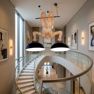 Roll Over Sculpture Art Pendant Lights Hanging <b>Lamp</b> Modern LED Chandelier Lights - Product Image 4