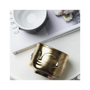 Vase de visage muse en céramique émaillée créative de Style nordique pour le stockage et l'affichage de plantes vertes de fleurs sèches à la maison ou d'ornements de jardin - Product Image 2